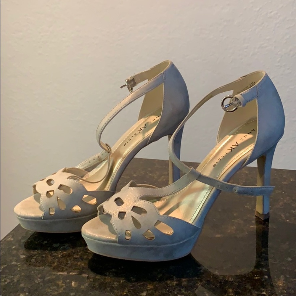 Anne Klein Grey with Gold Glitter Heels